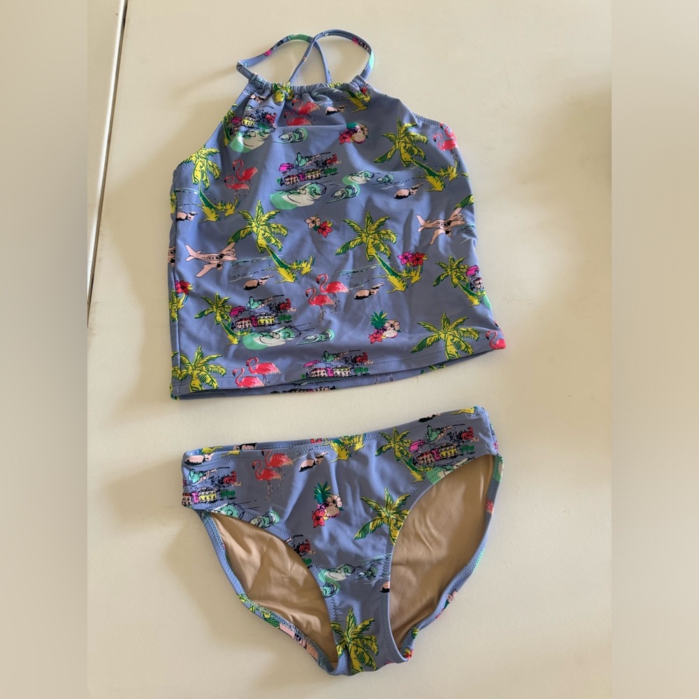 Blue and Green Dinosaur Print Bikini Set